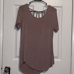 T-shirt with strappy open back